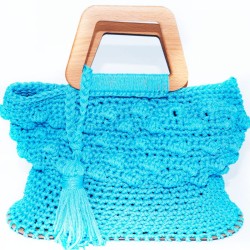 Sac crochet bleu Sac crochet bleu
